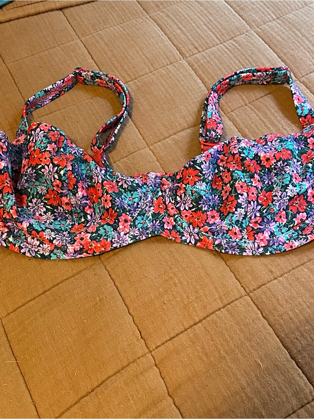 Curvy Kate floral Multiway Balcony bikini top 34H